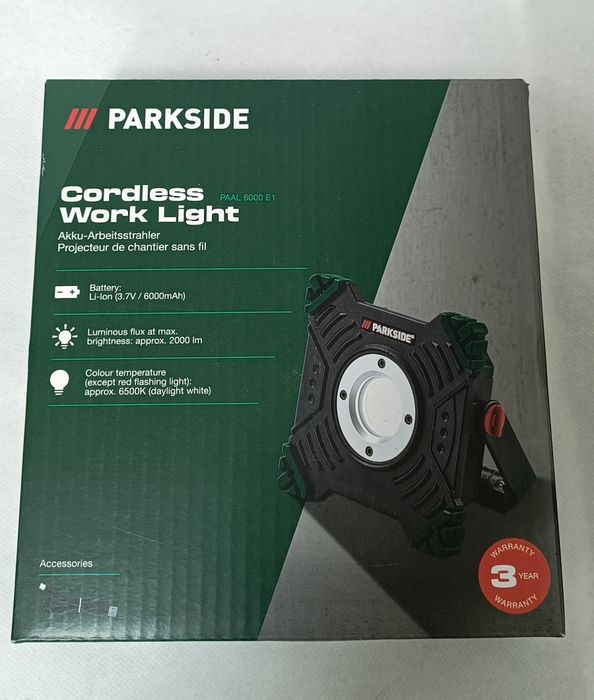 Прожектор PARKSIDE PAAL 6000 E1, фонар парксайд, акумуляторний прожект