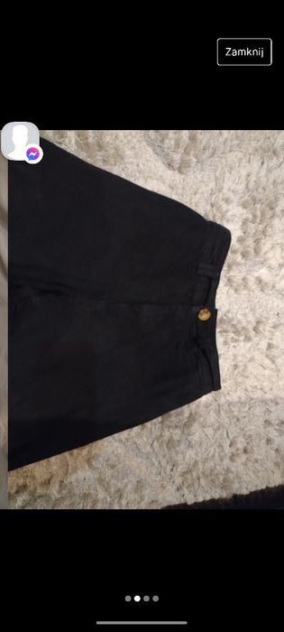 Spodnie jeansy cullotte czarne wysoki stan