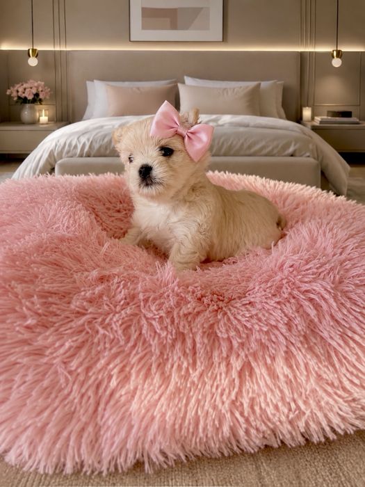 Śliczna mała laleczka  white gold Yorkshire Terrier