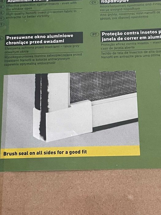 Aluminiowa moskitiera przesuwna do okien z roletami
