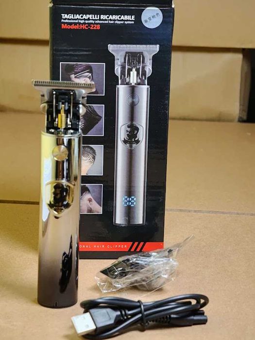 Máquina de Contornos e Aparador de Precisão cabelo e barba Prateada NOVA