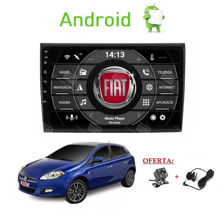 (NOVO) Rádio 2DIN • FIAT • Bravo (2006 a 2016) • 4+32GB • Android GPS