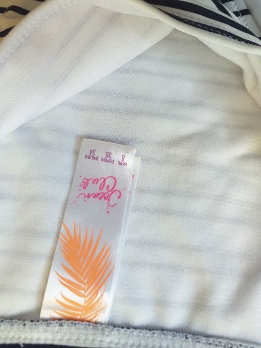 Strój kąpielowy ocean club r 36 S bikini biały w paski