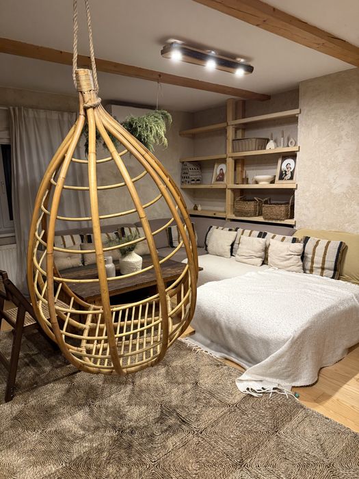 Rattanowa huśtawka fotel