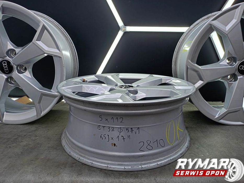 śląsk alufelgi 6.5x17 5x112 et38 oryginał audi oe komplet (vw seat skoda)