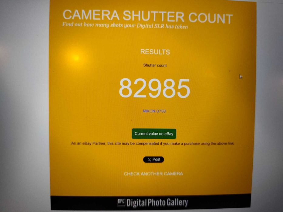 Nikon D750 przebieg 83 tys