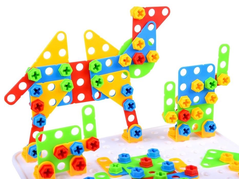 Klocki konstrukcyjne + wkrętarka 268ele Za3546