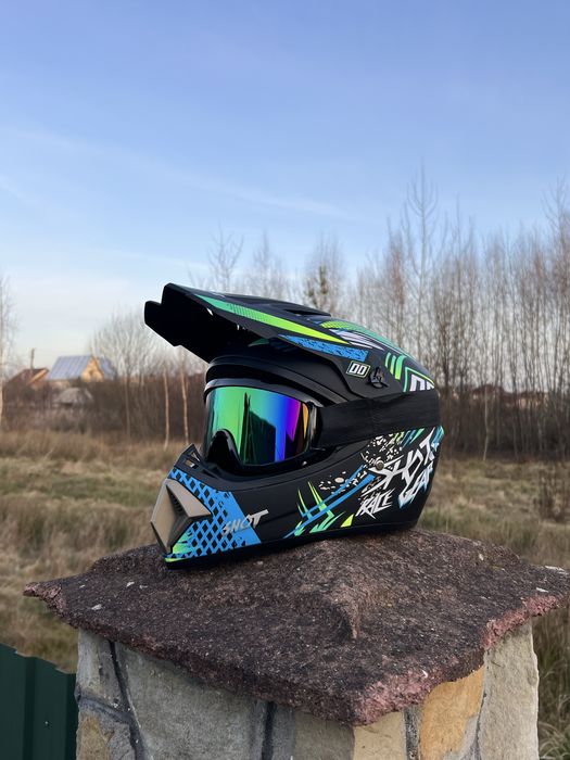 Мотошолом кросовий Ендуро + Окуляри