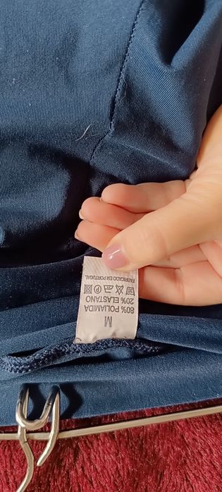 Calças leggings lycra azuis tamanho M, usadas