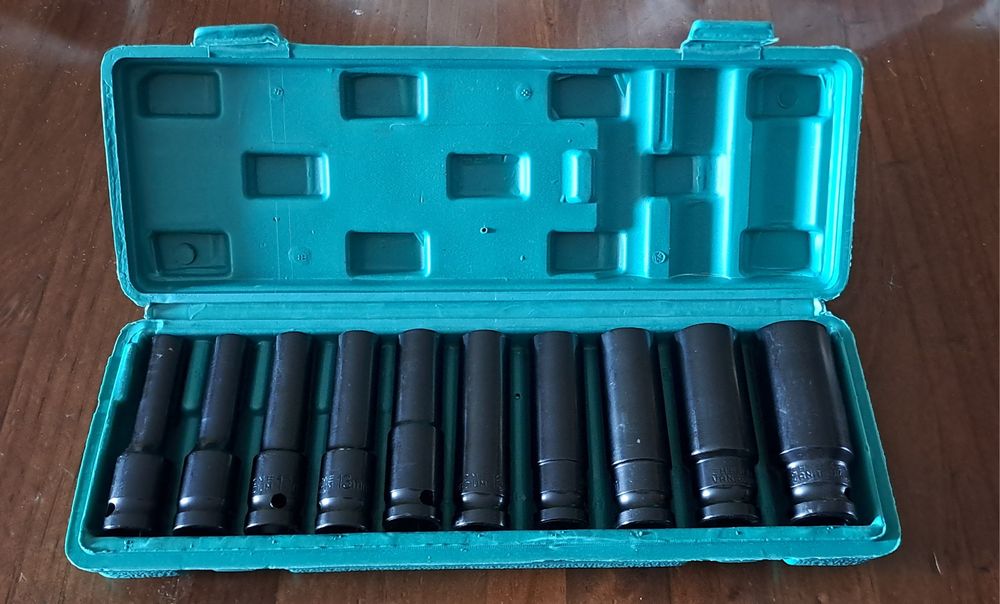 Conjunto de 10 chaves de soquete universal para Pistola de impacto 1/2 (Artigo Novo)