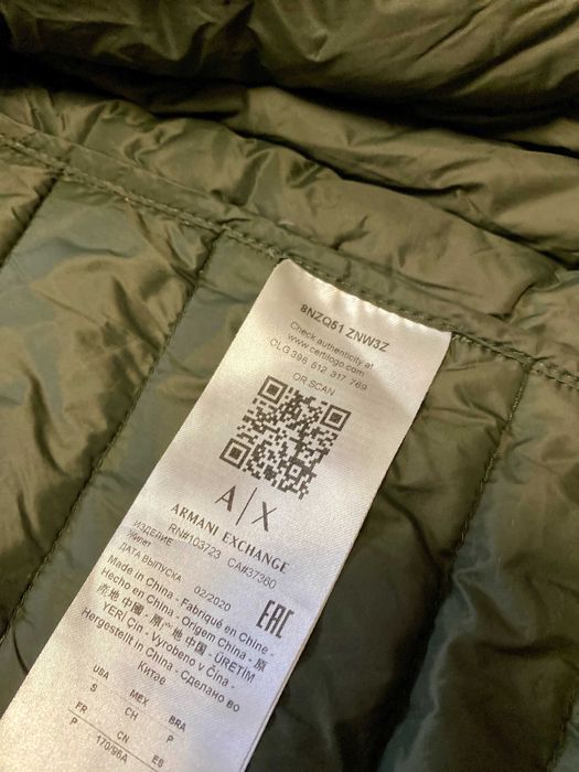 Пуховой жилет armani exchange (a|x) ultra light packable, оригинал, разм. s