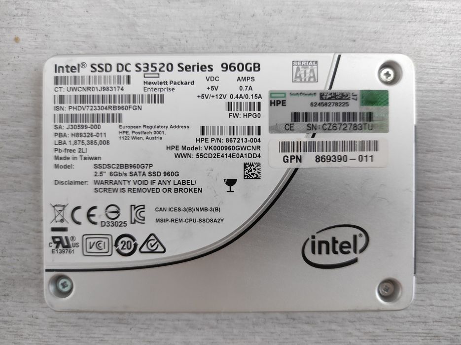 Intel SSD DC S3500 600 GB, S3520 960 GB