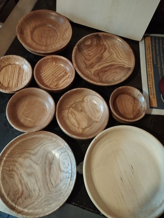 Wałki nogi toczone dębowe rękodzieło paliki kołki