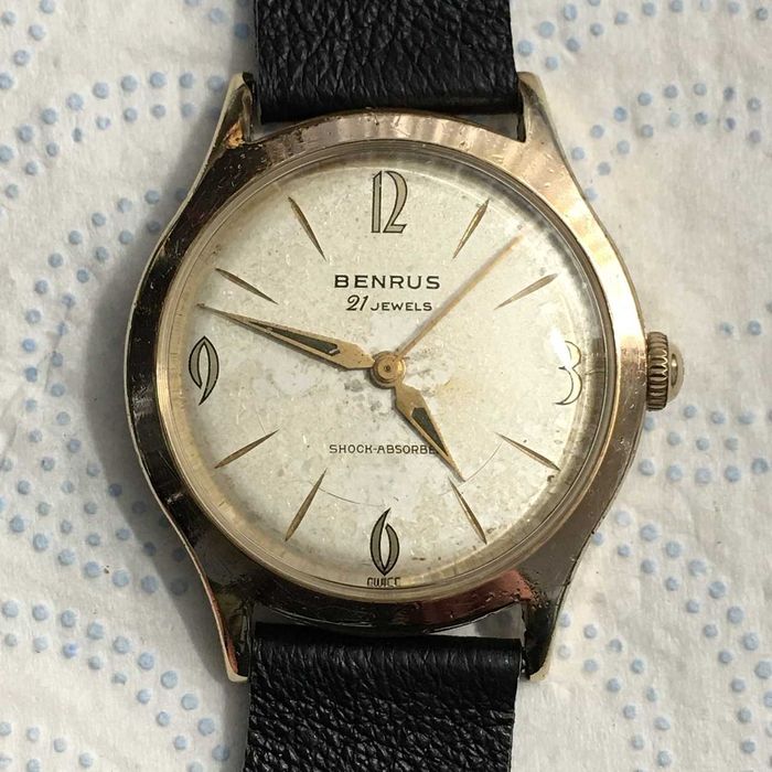 Vintage BENRUS BH251 21j Shock-Absorber Swiss sprawny bez serwisu