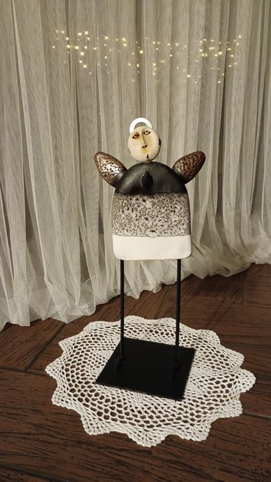 Anioł figurka ceramika / metal rękodzieło