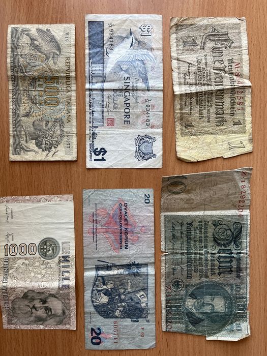 Stare banknoty, monety