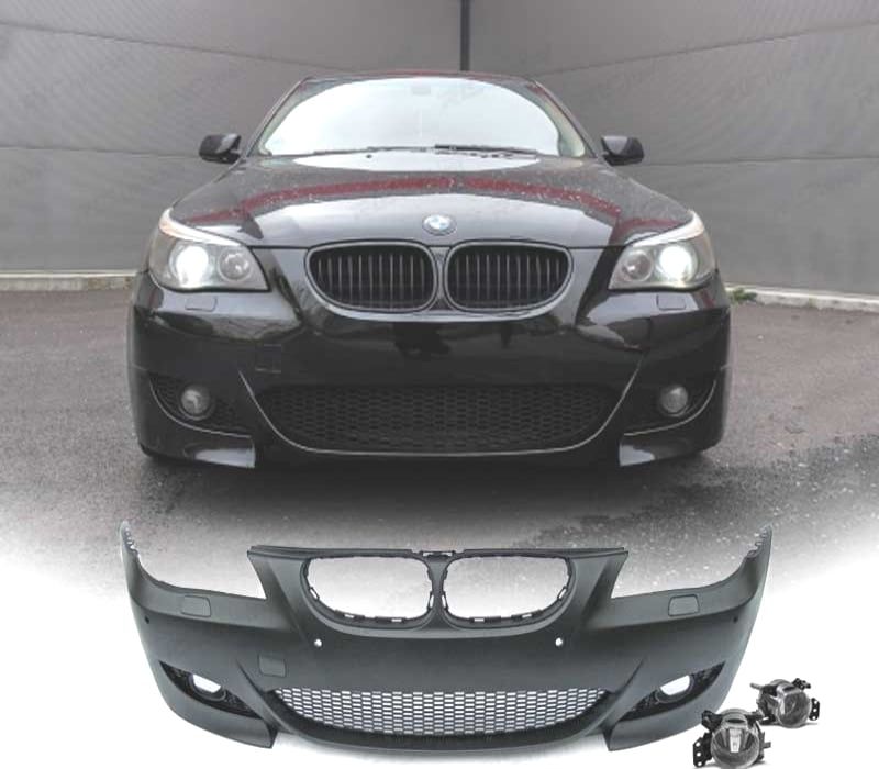 PARA-CHOQUES FRONTAL BMW E60 E61 03-07 LOOK M5 PDC SRA + FARÓIS NEVOEIRO
