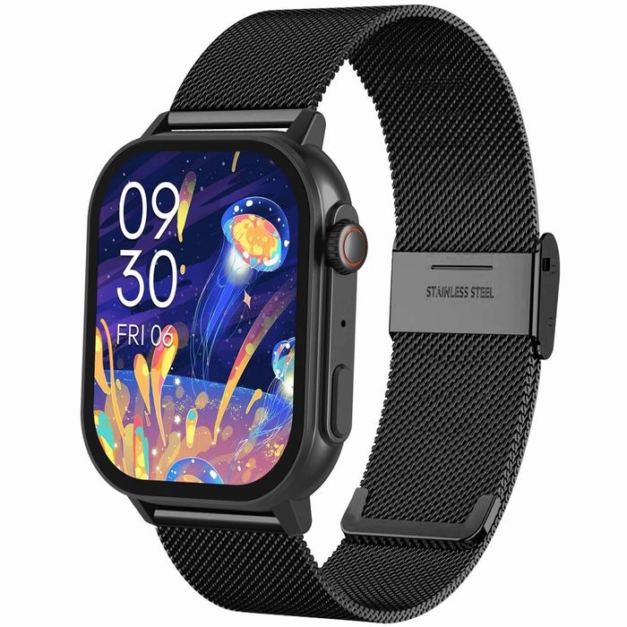 smartwatch gravity gt15-1 czarny pasek silikonowy + czarna bransoleta