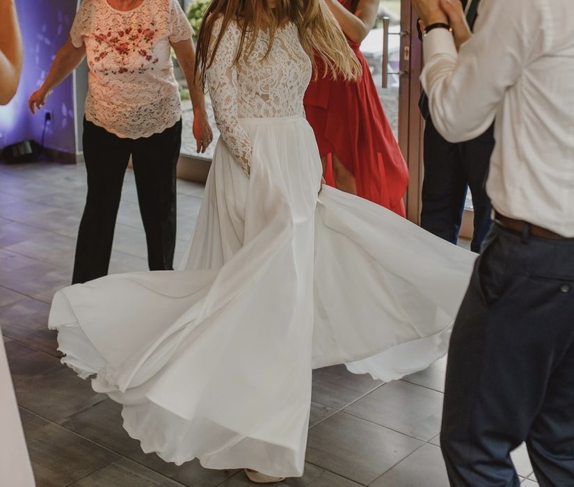 Suknia ślubna Herm's Bridal Aragonite wyjątkowa koronka muślin