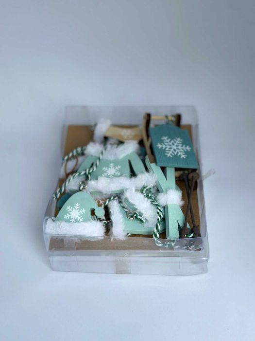 Ozdoby świąteczne Dekoracje Zestaw Drewniane kod 296