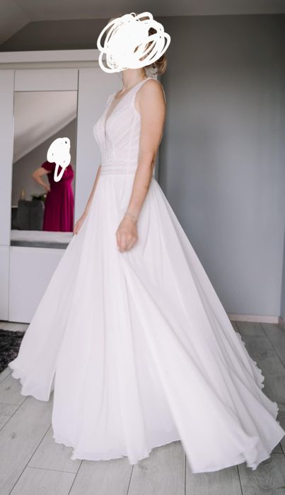 Suknia ślubna śmietanka kolekcja Gala model EMBA stan idealny