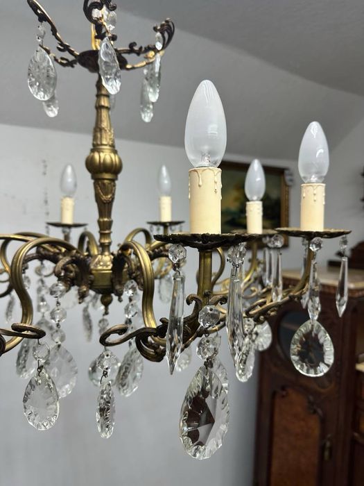 Люстра бронзова кришталь підвісний світильник  хрусталь  7600