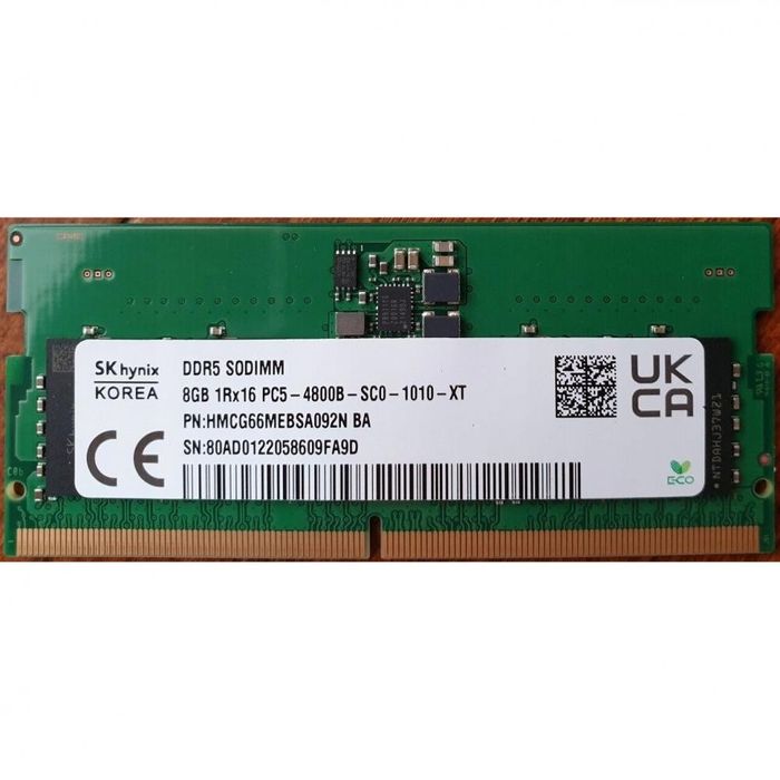 Оперативка Hynix SODIMM DDR5-4800 16Gb (2х8Gb) (HMCG66MEBSA092N)