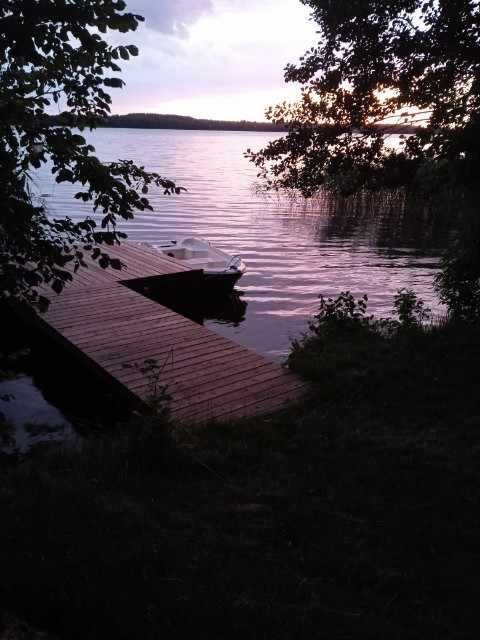 Dom nad jeziorem, Mazury, prywatny pomost, własna linia brzegowa
