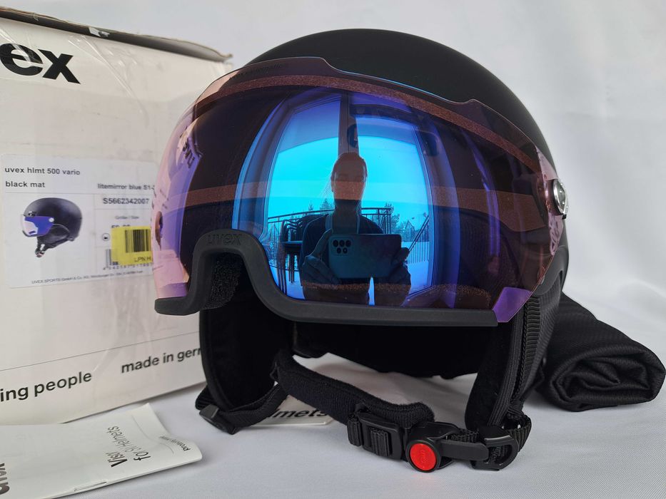 Kask narciarski Uvex Hlmt 500 Visor V Vario Black Mat L 59-62cm