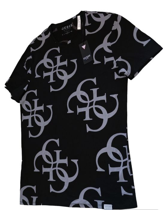 GUESS t-shirt  slim fit  orginalna czarna koszulka  rozmiar  L