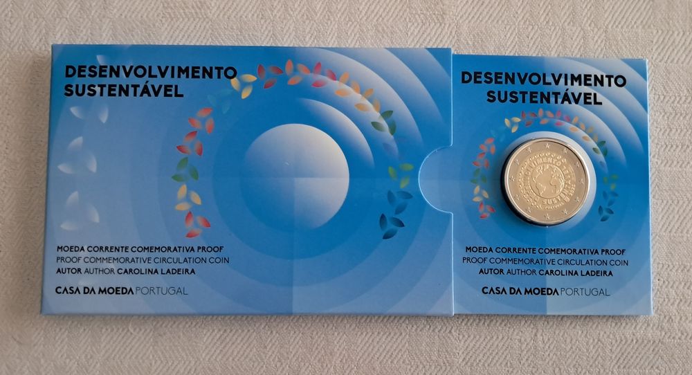 Moeda Proof Comemorativa de Portugal - Desenvolvimento Sustentável