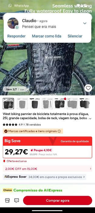 Mochila para bicicleta