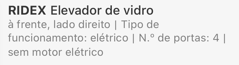 Elevador vidro eletrico