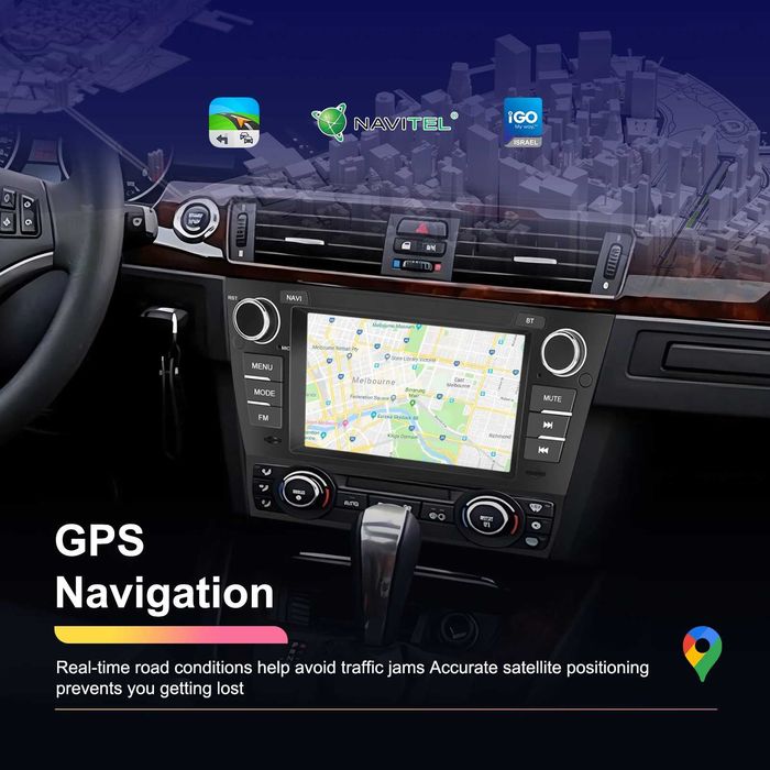 Rádio Android 7" BMW Série 3 (E90) Carplay Android Auto GPS 32G *novo*