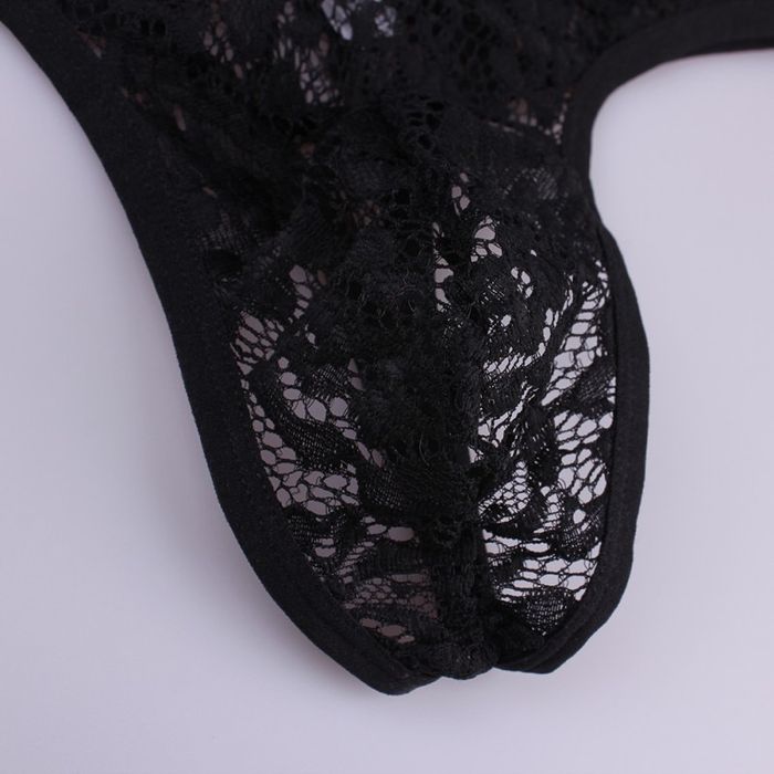 Męskie Stringi Koronkowe - Seksowna Bielizna - L