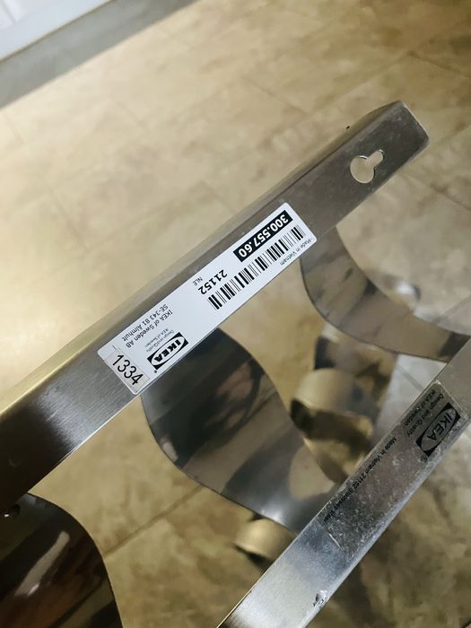 Ikea 2x stojak na wino wieszak 4 butelki stal nierdzewna