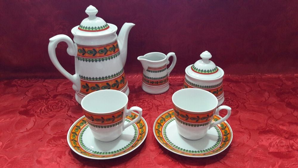 Фарфор фарфоровый чайный кофейный сервиз роспись очень редкий