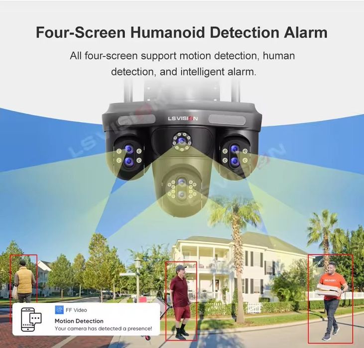 WiFi Камера відеоспостереження 35Мп без сліпих зон, 10х зум, трекінг