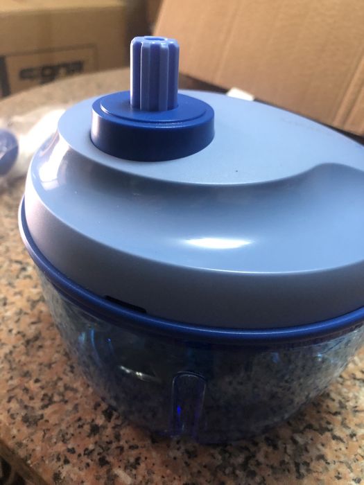 Processador de alimentos manual Tupperware Quick Chef Pro Azul