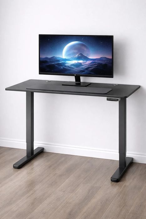 NOWE Biurko Elektryczne Regulowane Gamingowe Podnoszone z Regulacją 120x60 cm Czarny Carbon Metalowe Stabilne Dla Dzieci i Dorosłych do Pracy Biura FV