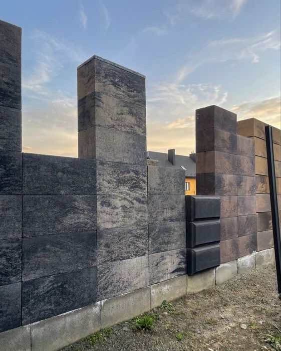 Модульний Блок для паркану, забора Бетонні блоки. Євроблок