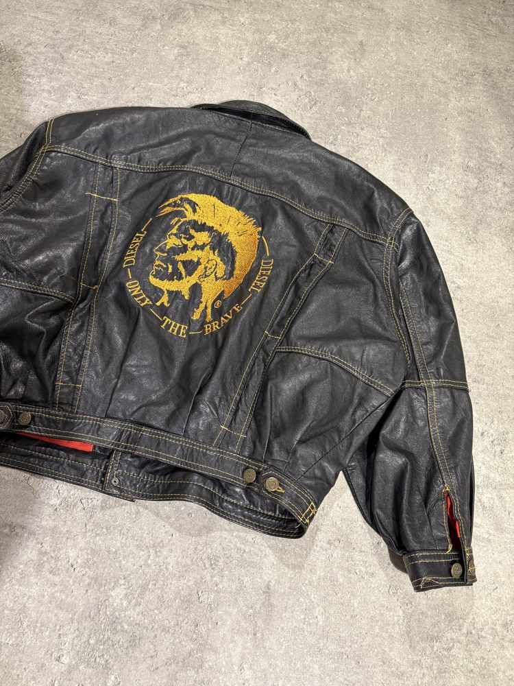 leathercoat　VINTAGE Vintage 1990s First Genuine Leather Biker Jacket / Fall