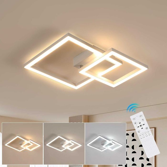 Ściemnialna lampa sufitowa LED Riserva, 34 W z pilotem