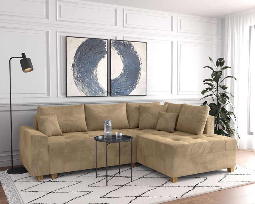 SZYBKA DOSTAWA! Narożnik ASTON z funkcją spania Pojemnik STYLUX