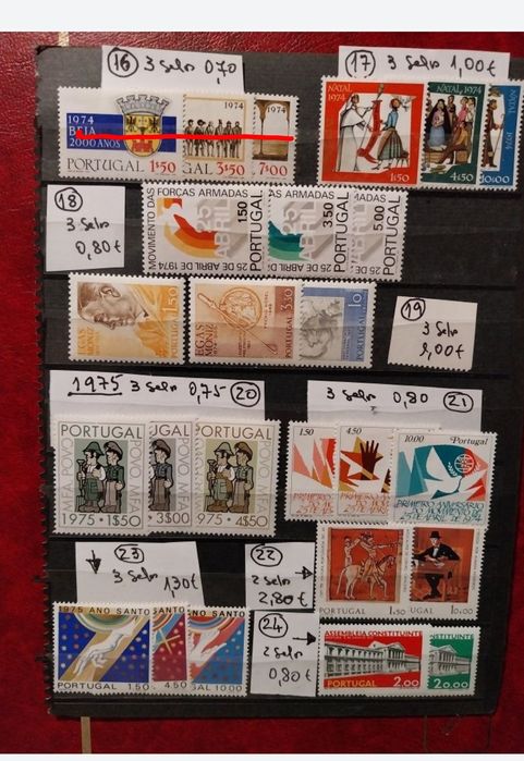 Selos Novos de Portugal -Colecções completas -1973 a 1979