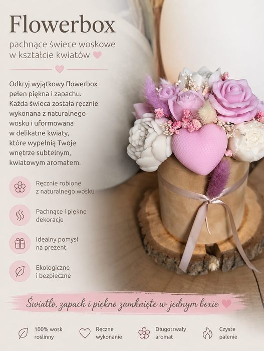 Flower box ze świec sojowych