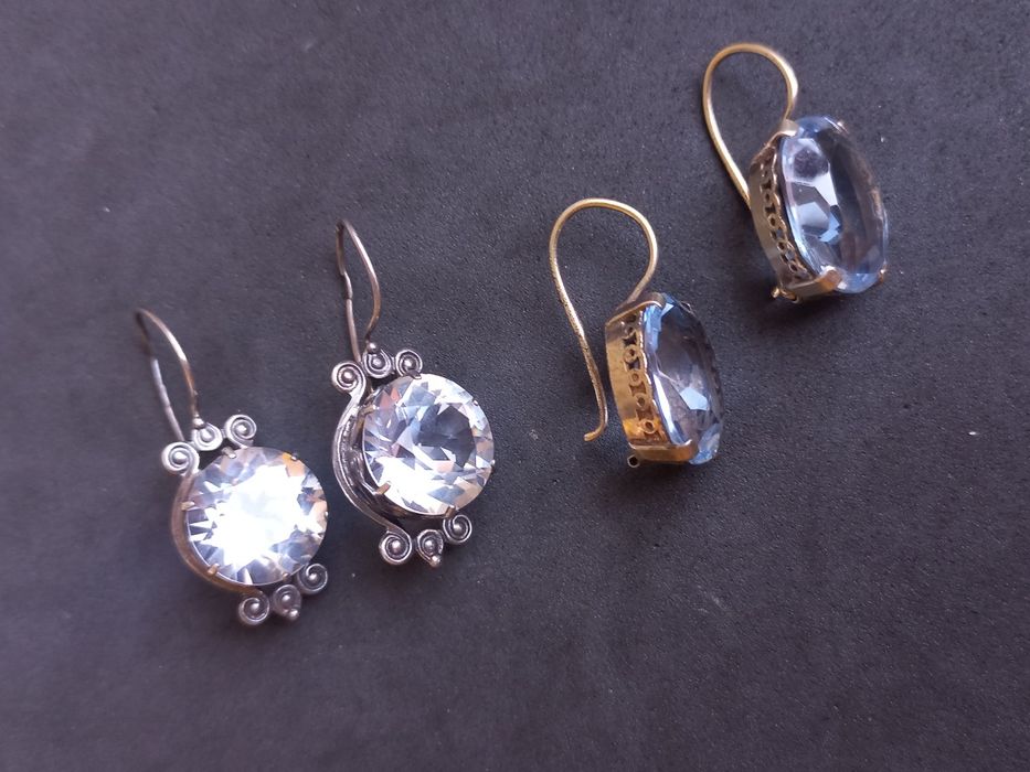 Серьги серебро 875проба звезда