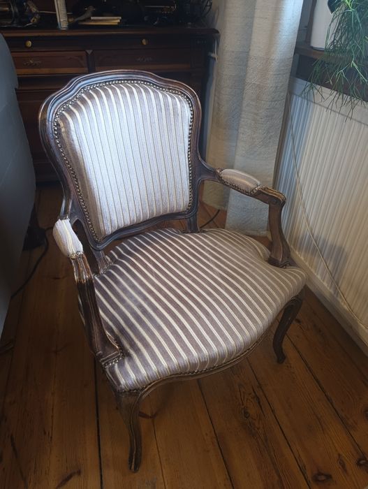 Komplet: ludwikowski fotel i krzesełko rzymskie