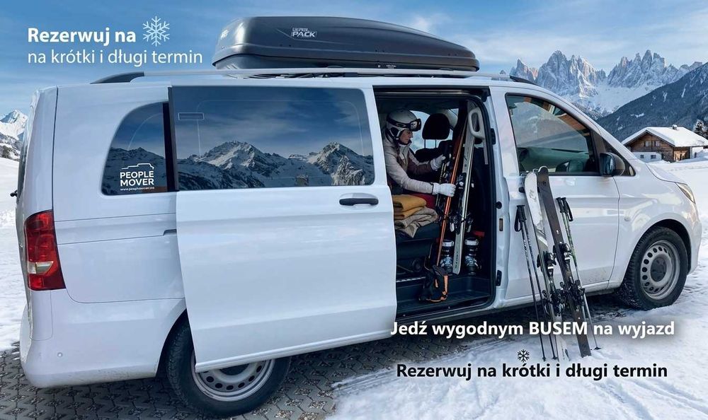 Mercedes Vito 8 lub 9 osobowy, 4x4, światła LED, dwoje drzwi, automat, na urlop wyjazd do Włoch Zakopane