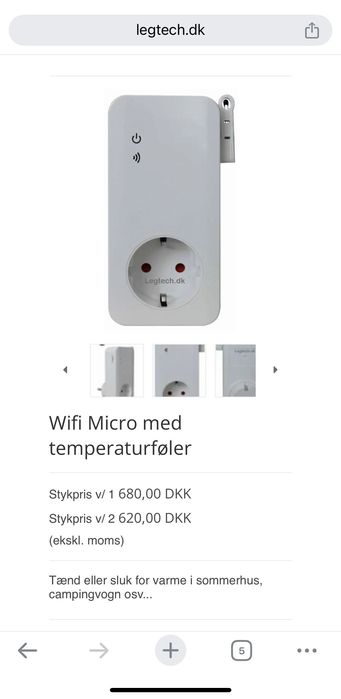 Розумна wifi розетка з термодатчиком